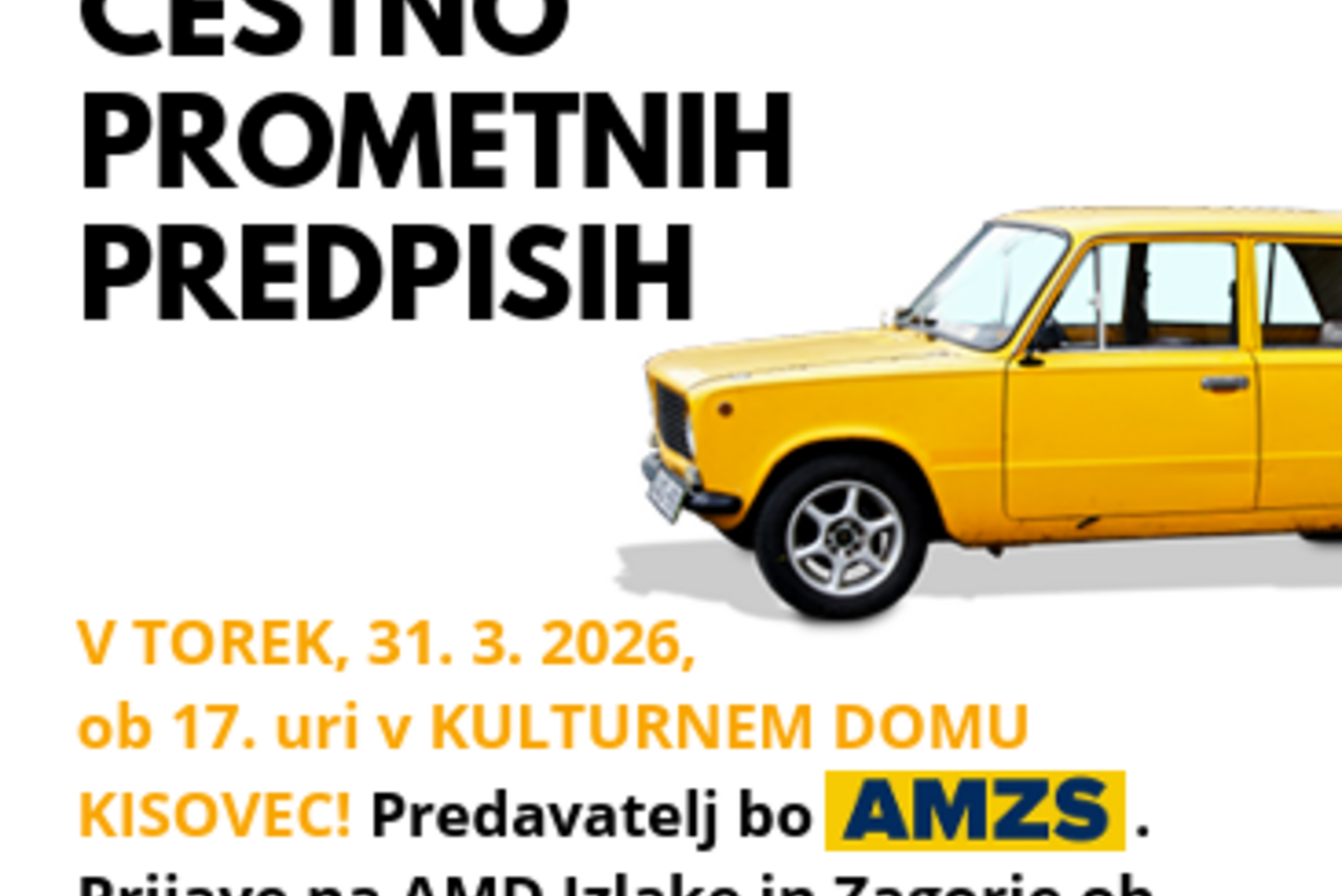 Vabilo na predavanje o varni vožnji in prometnih predpisih